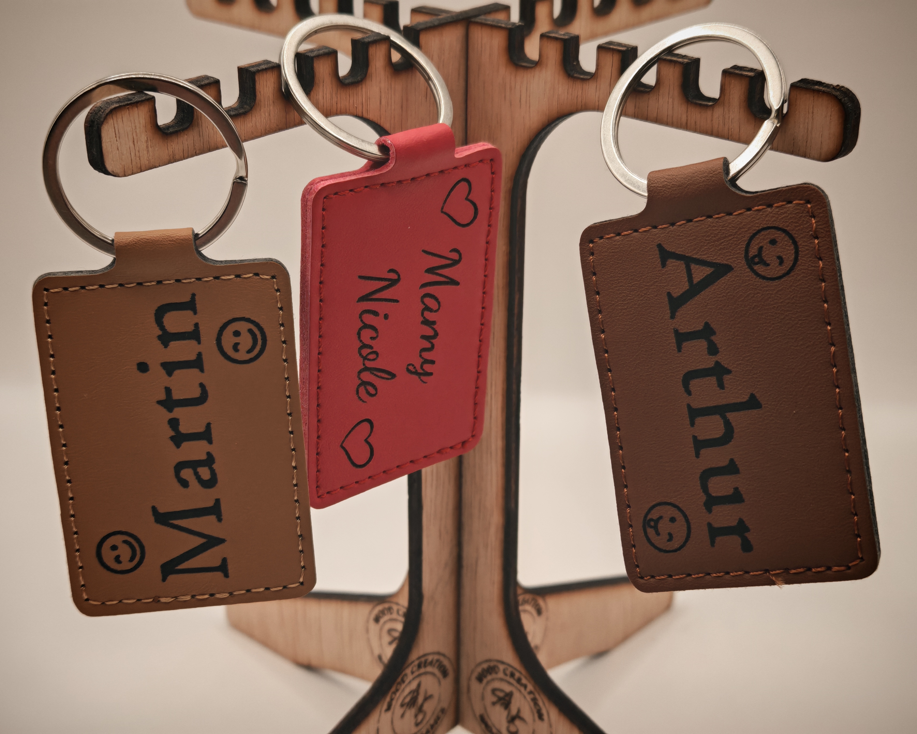 Porte-clés Personnalisés en  Simili Cuir Forme Rectangulaire