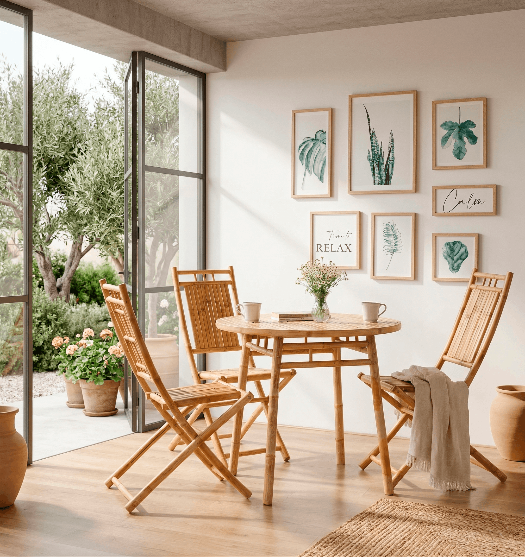 Mesa redonda de bambú - Conil