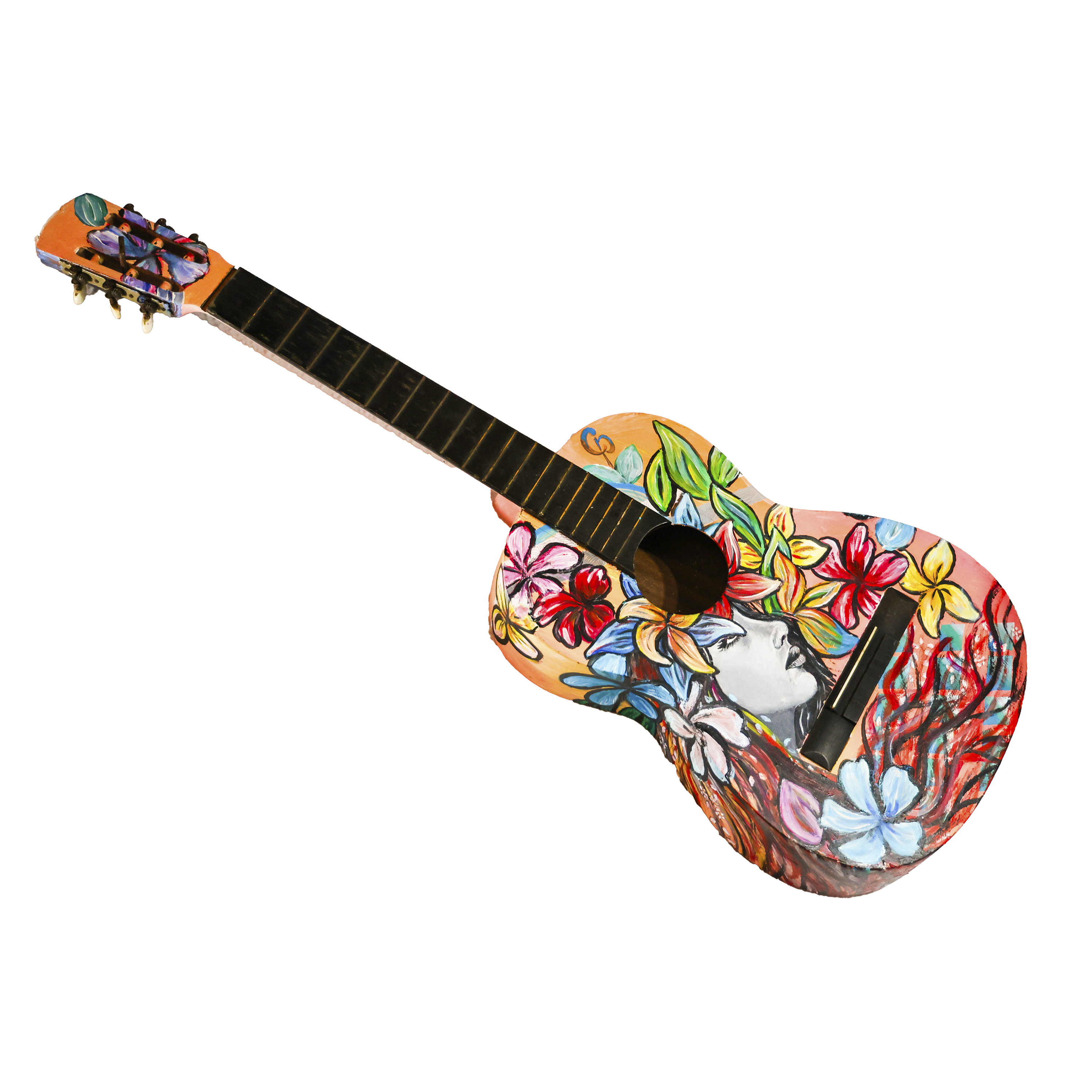 Guitarra artística pintada a mano