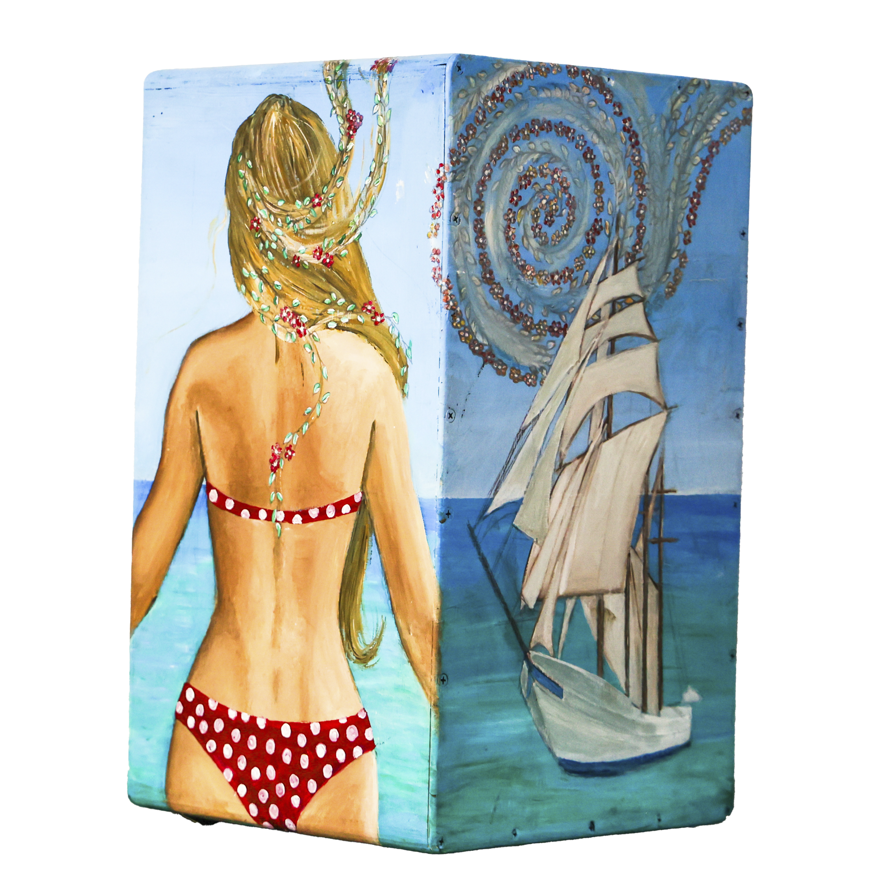 Caja decorativa arte playa