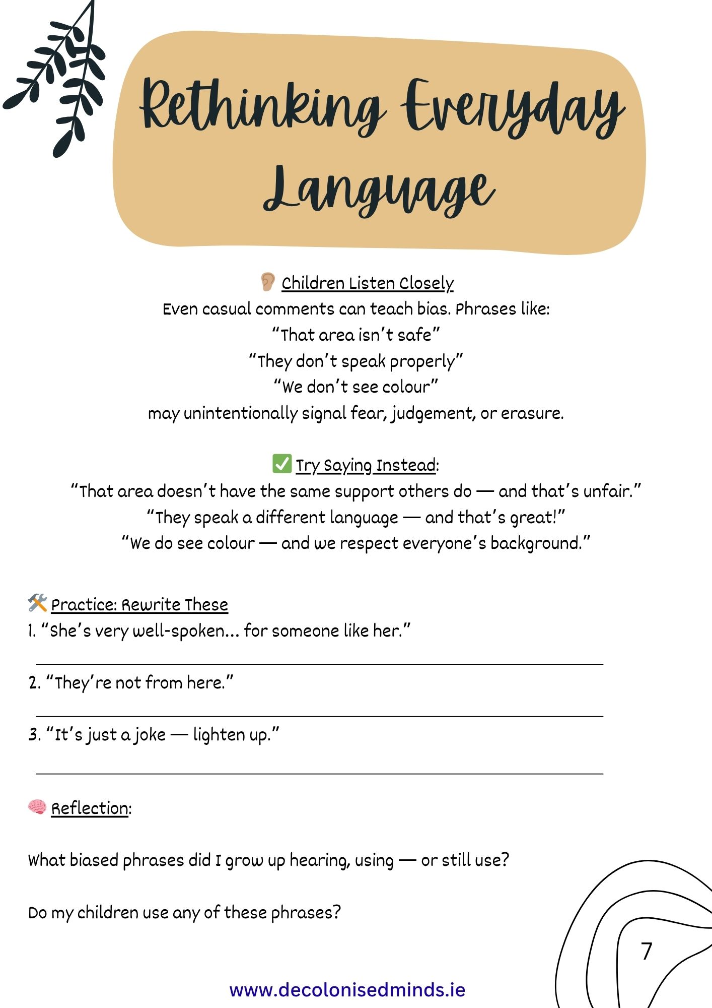 How NOT to Raise A Racist Child - Workbook