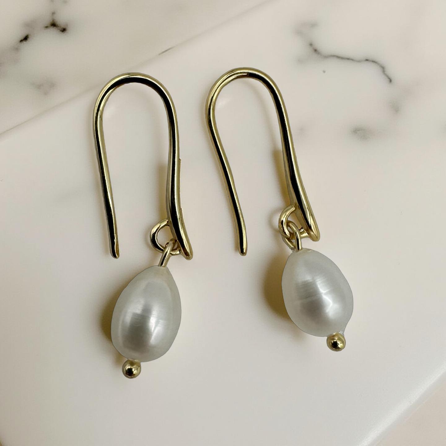 Gold-filled Pearl Drop Earrings