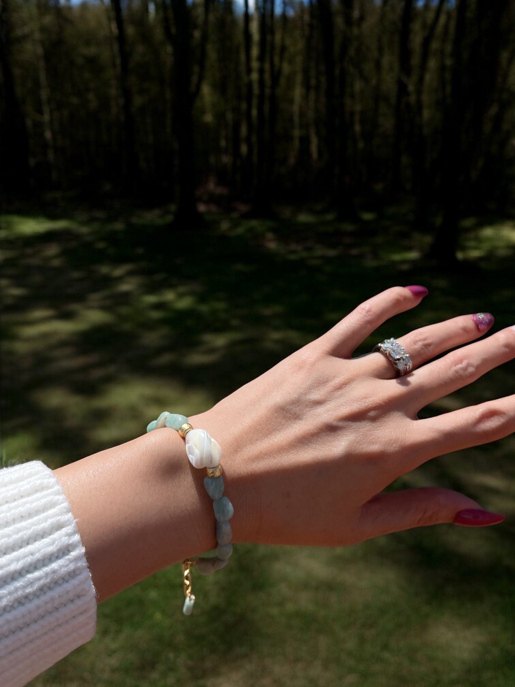 Amazonite Stone Beaded Bracelet