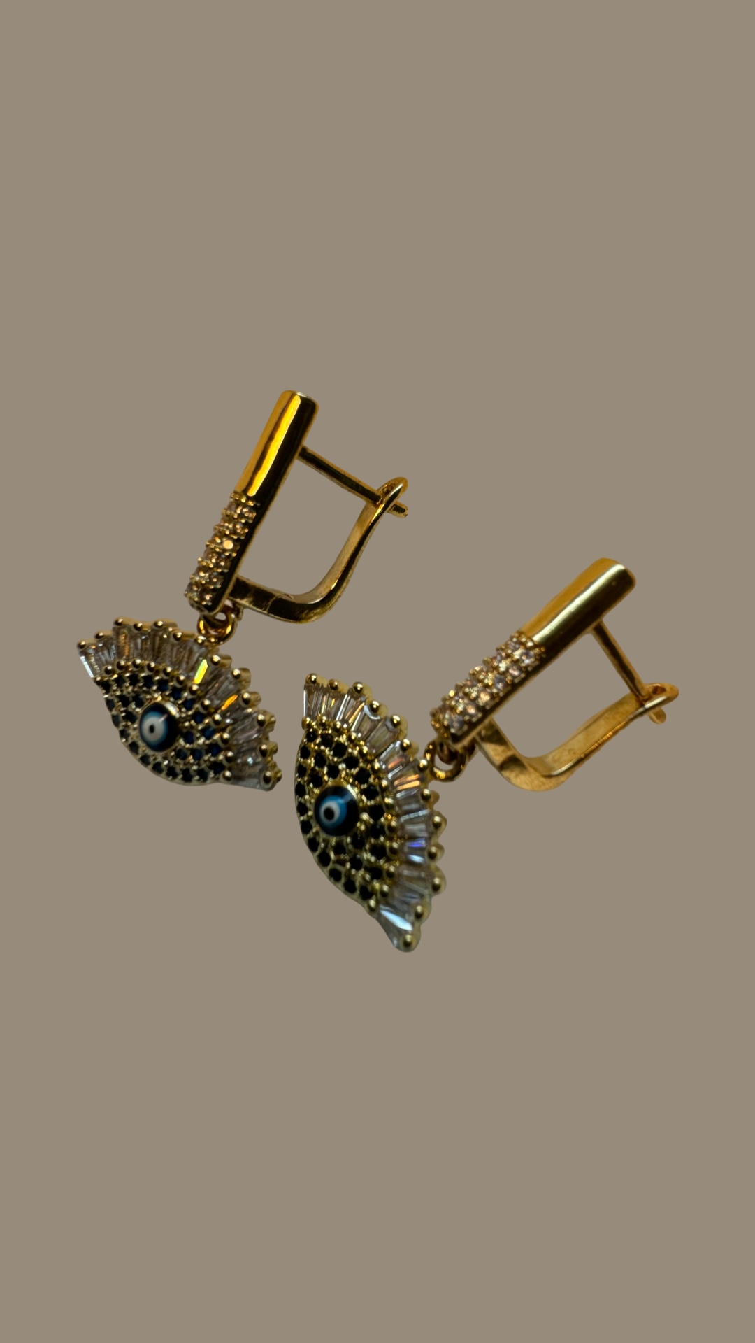 Gold Evil Eye Drop Earrings