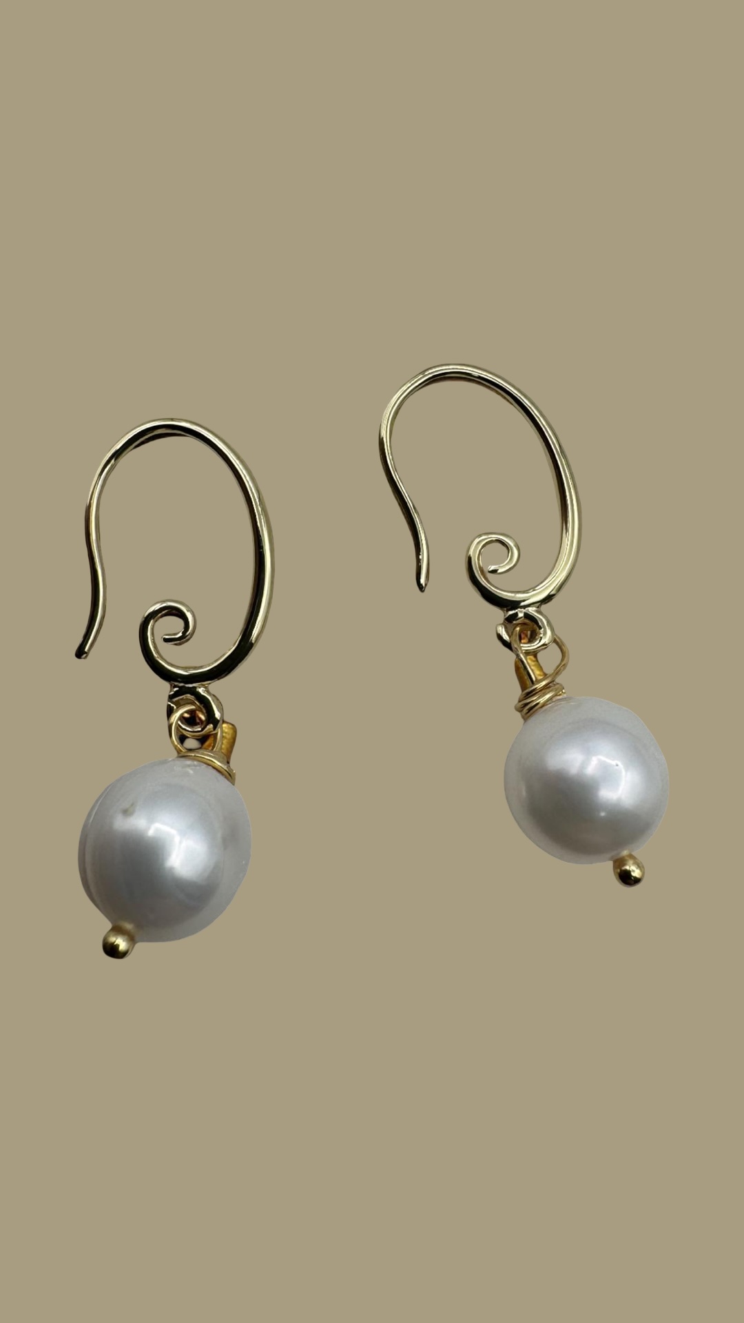 Gold and Pearl Drop Earrings
