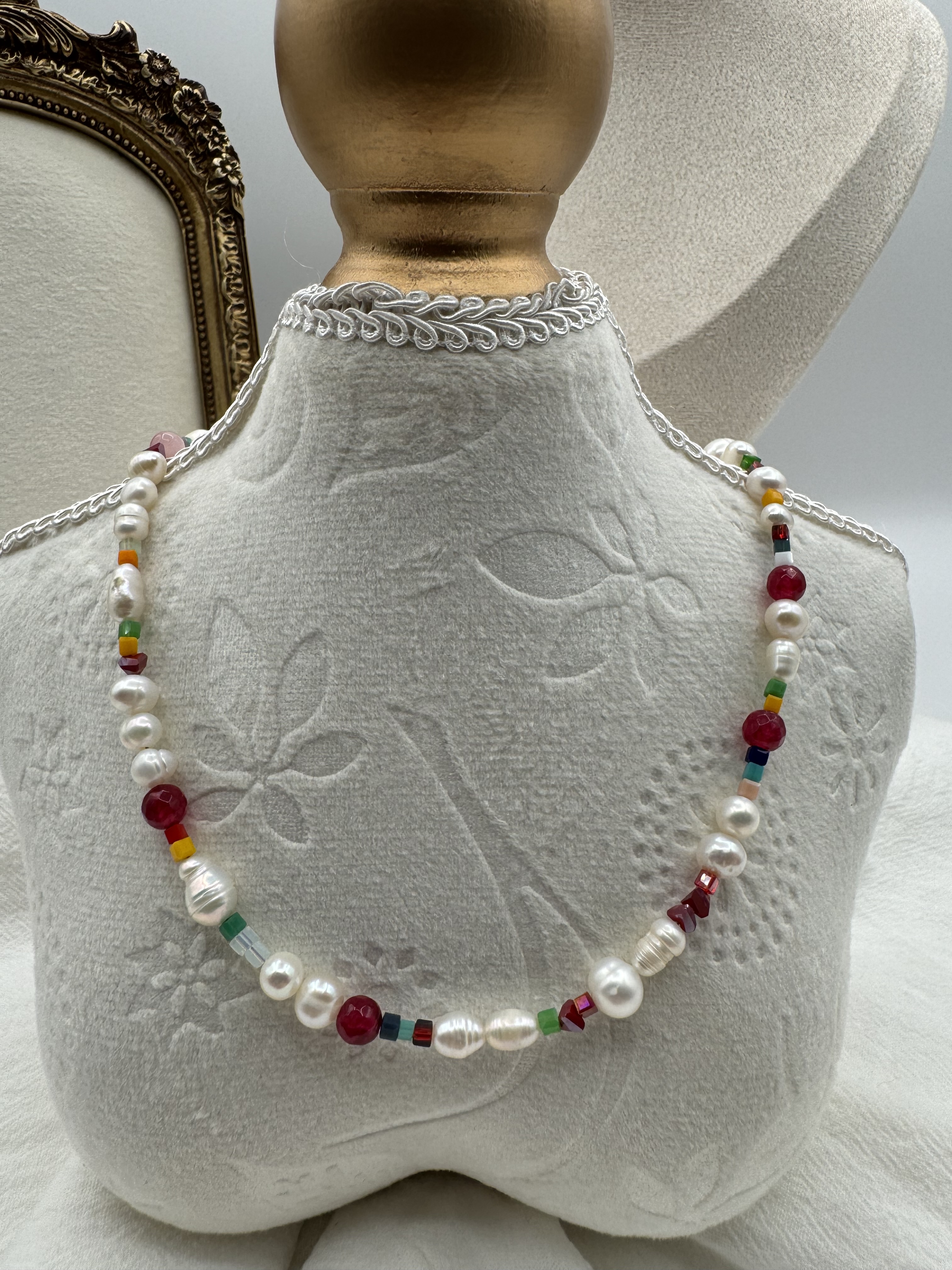 Handmade Pearl Beaded Necklace