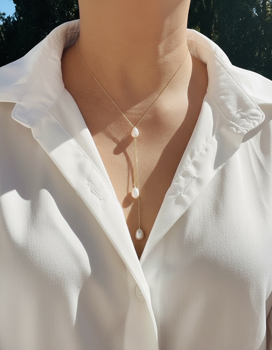 Elegant Pearl Drop Necklace