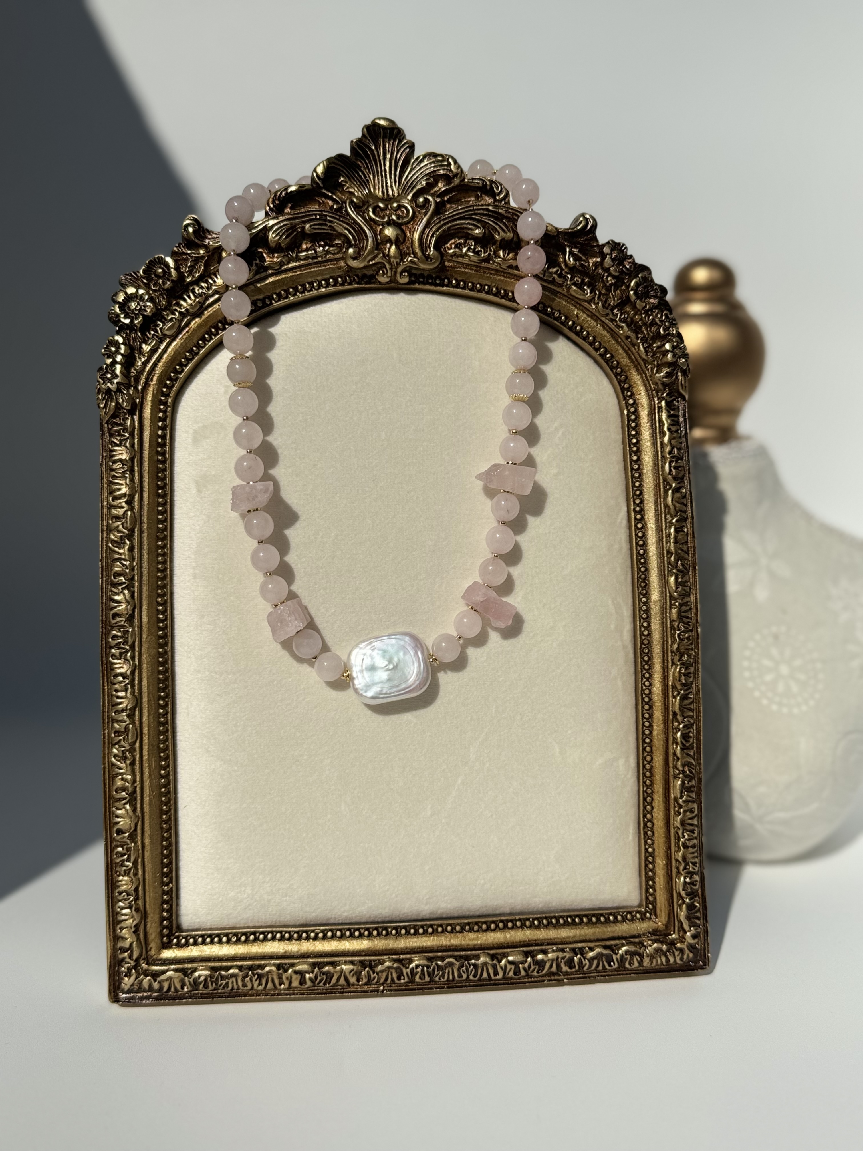 Rose Quartz Beaded Necklace