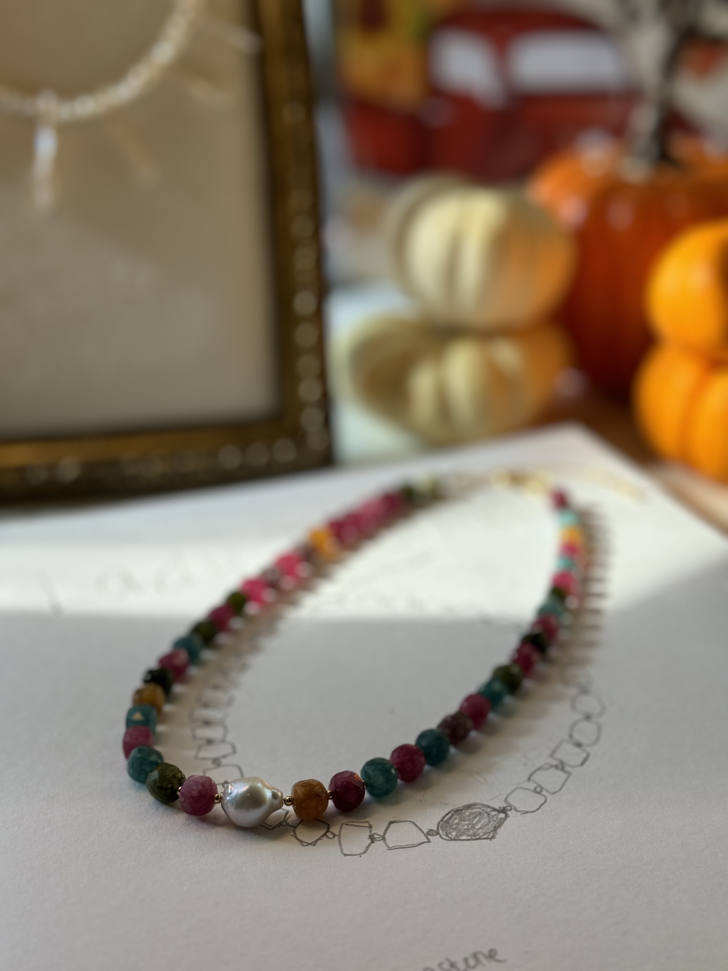 Colorful Tourmaline Beaded Necklace
