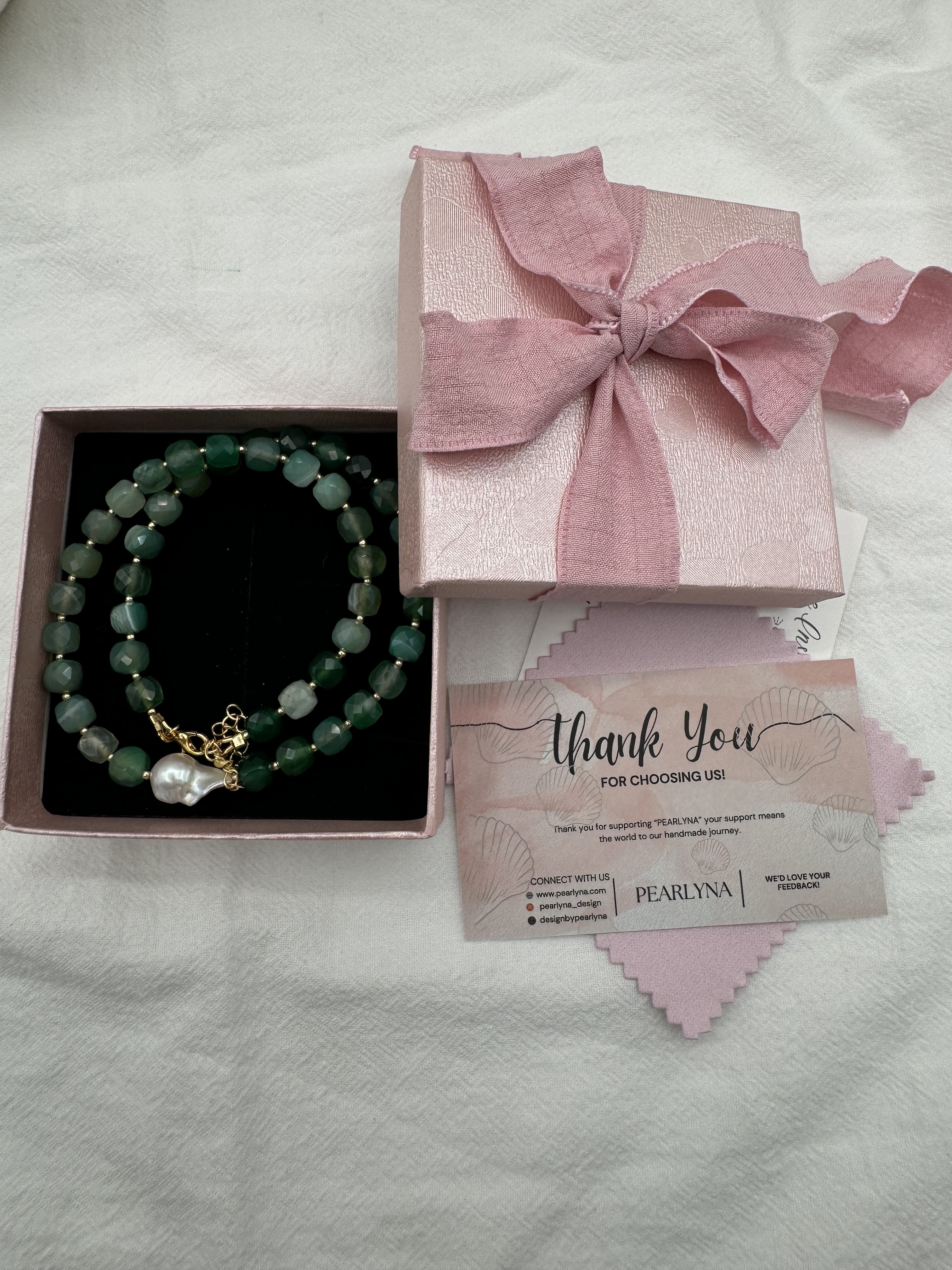 Green Agate Beaded Necklace