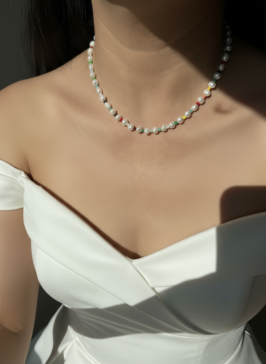 Bead colorful Pearl Necklace