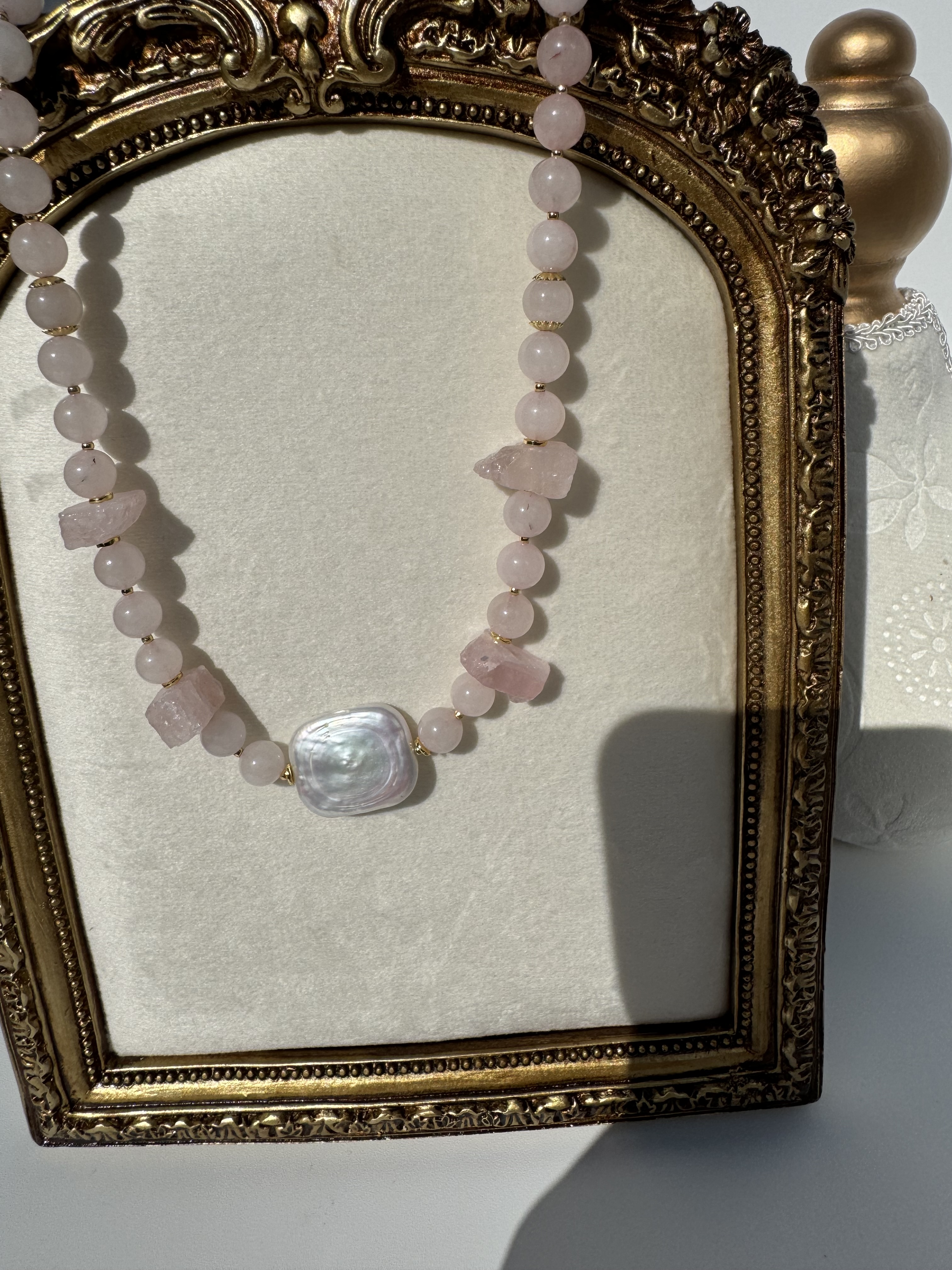 Rose Quartz Beaded Necklace