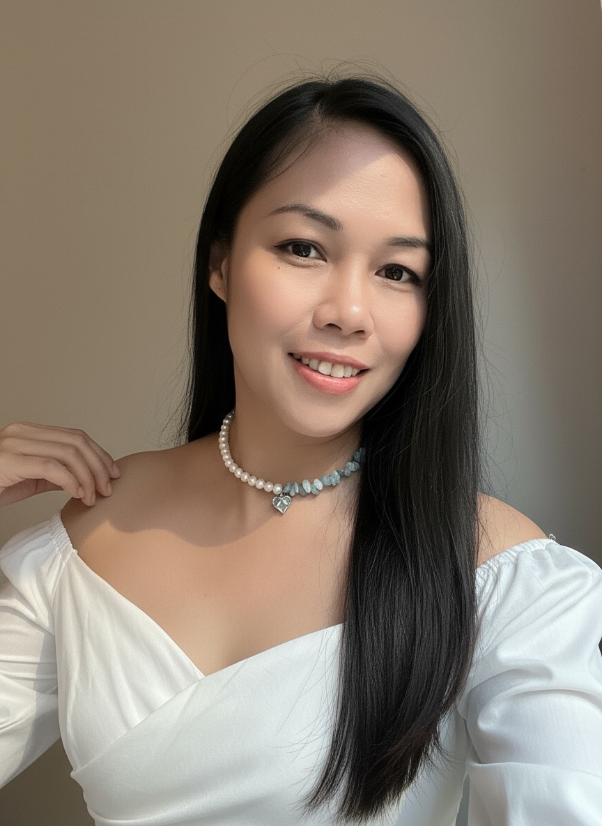 Aquamarine and Freshwater Pearl with Heart Necklace