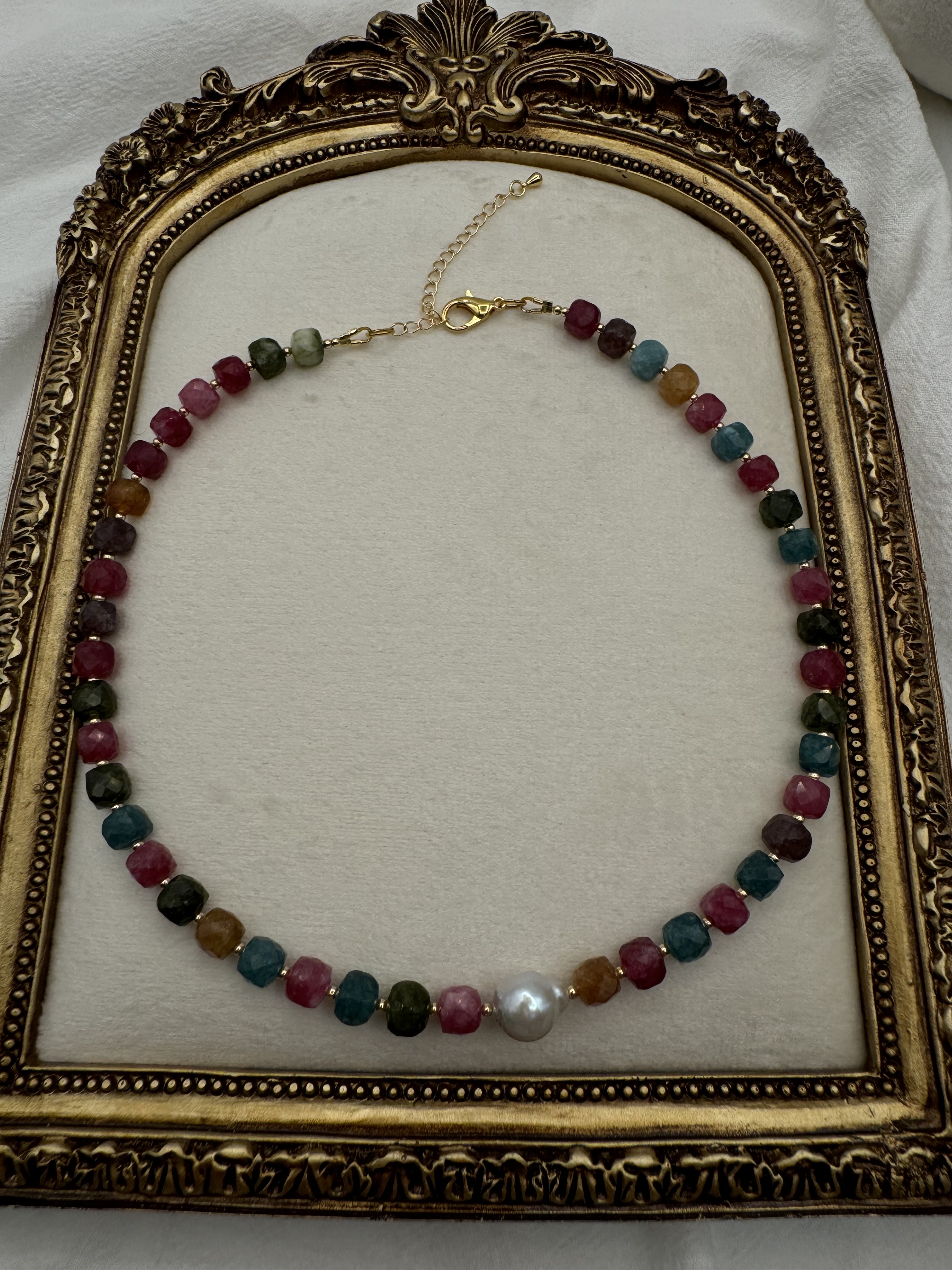 Colorful Tourmaline Beaded Necklace