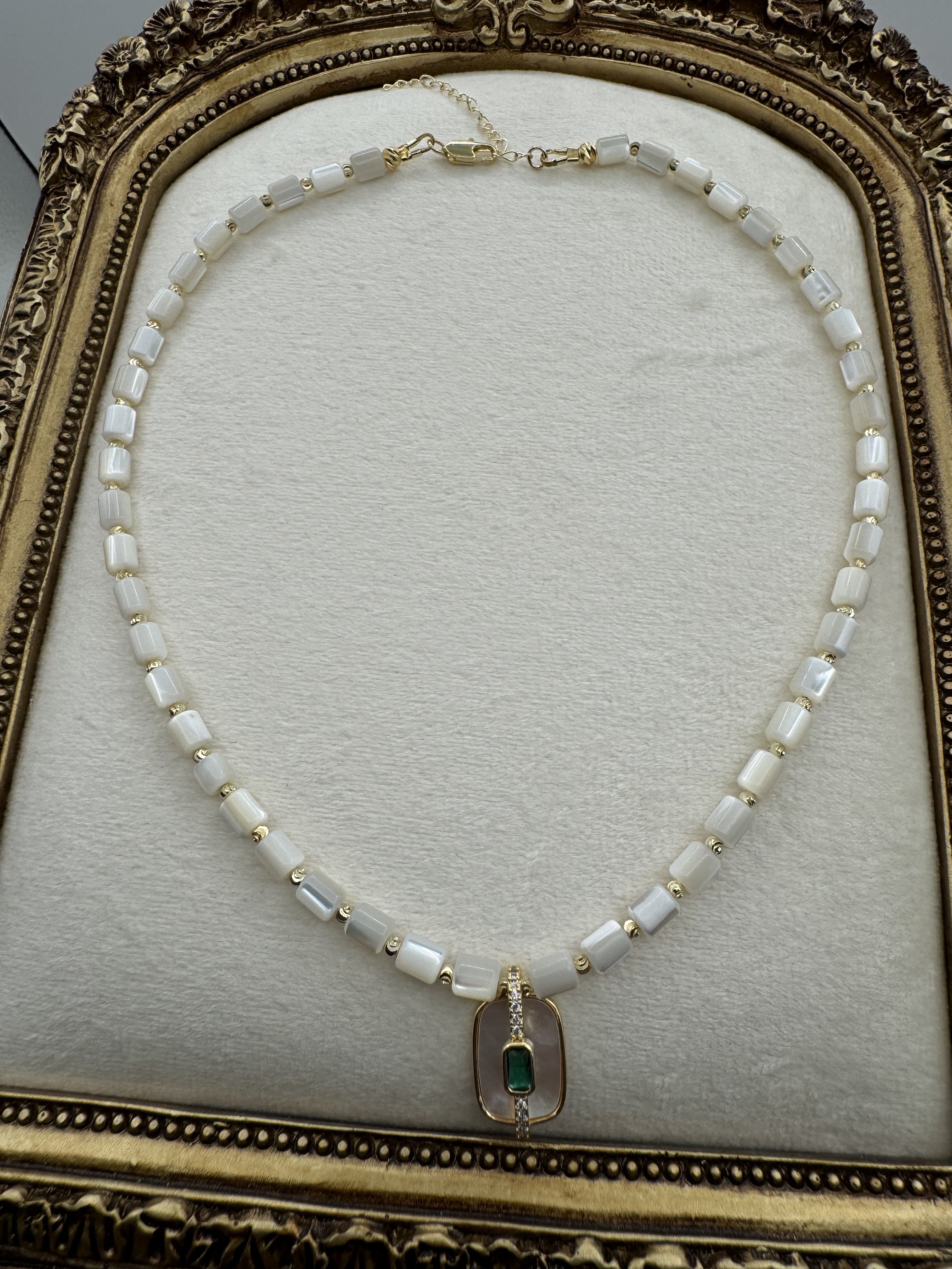 Mother of pearl Beaded  Necklace