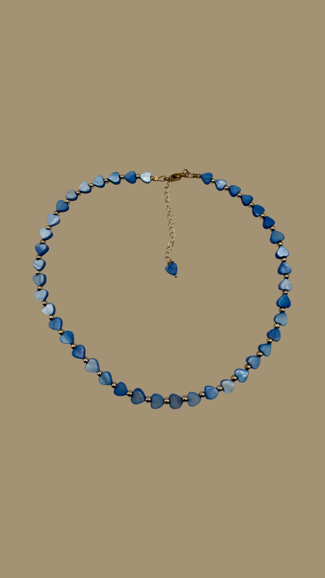 Blue Mother of  Pearl Bead Necklace