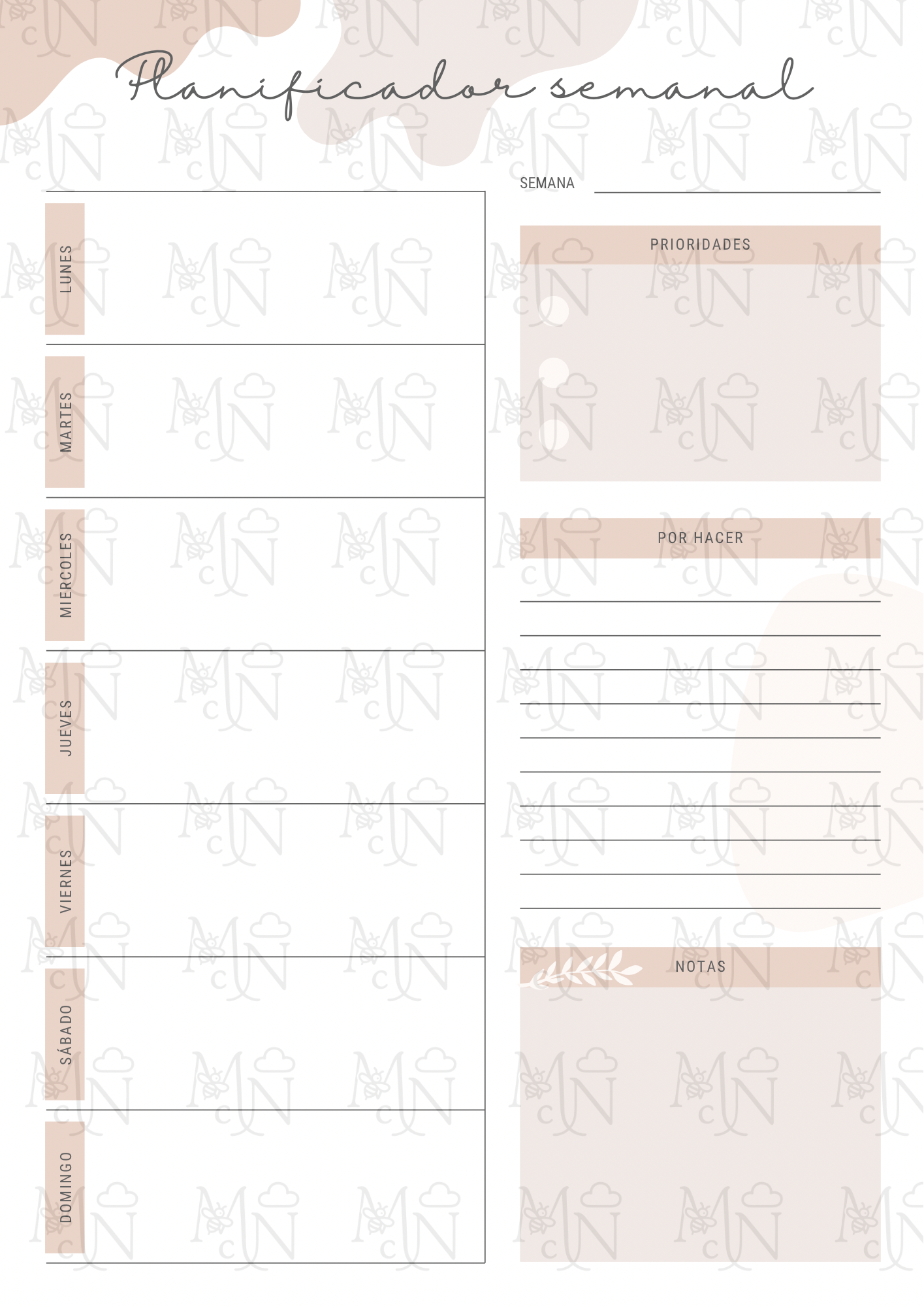 Planificador semanal 
