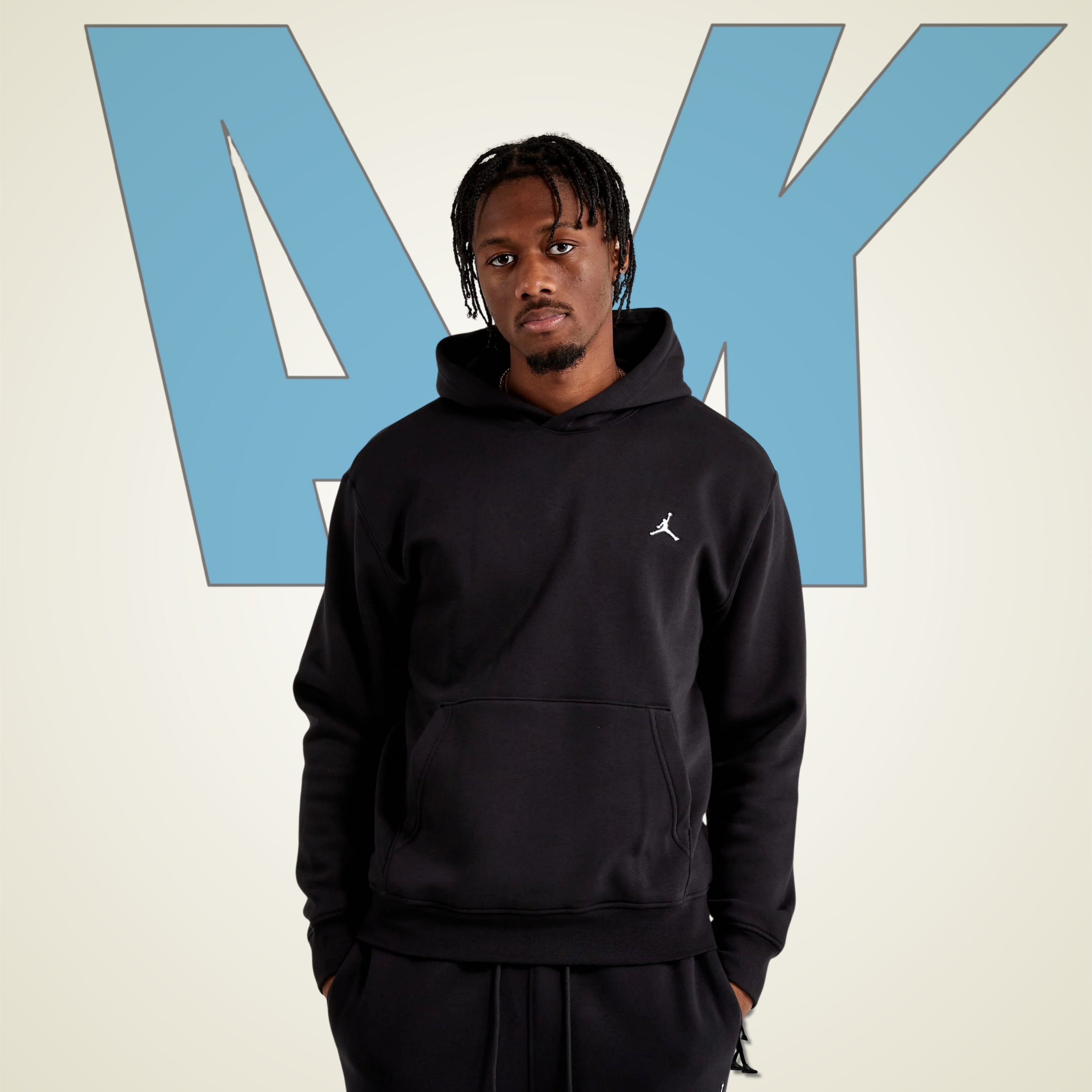 Hoodie Jordan Fleece Jumpman con contorno