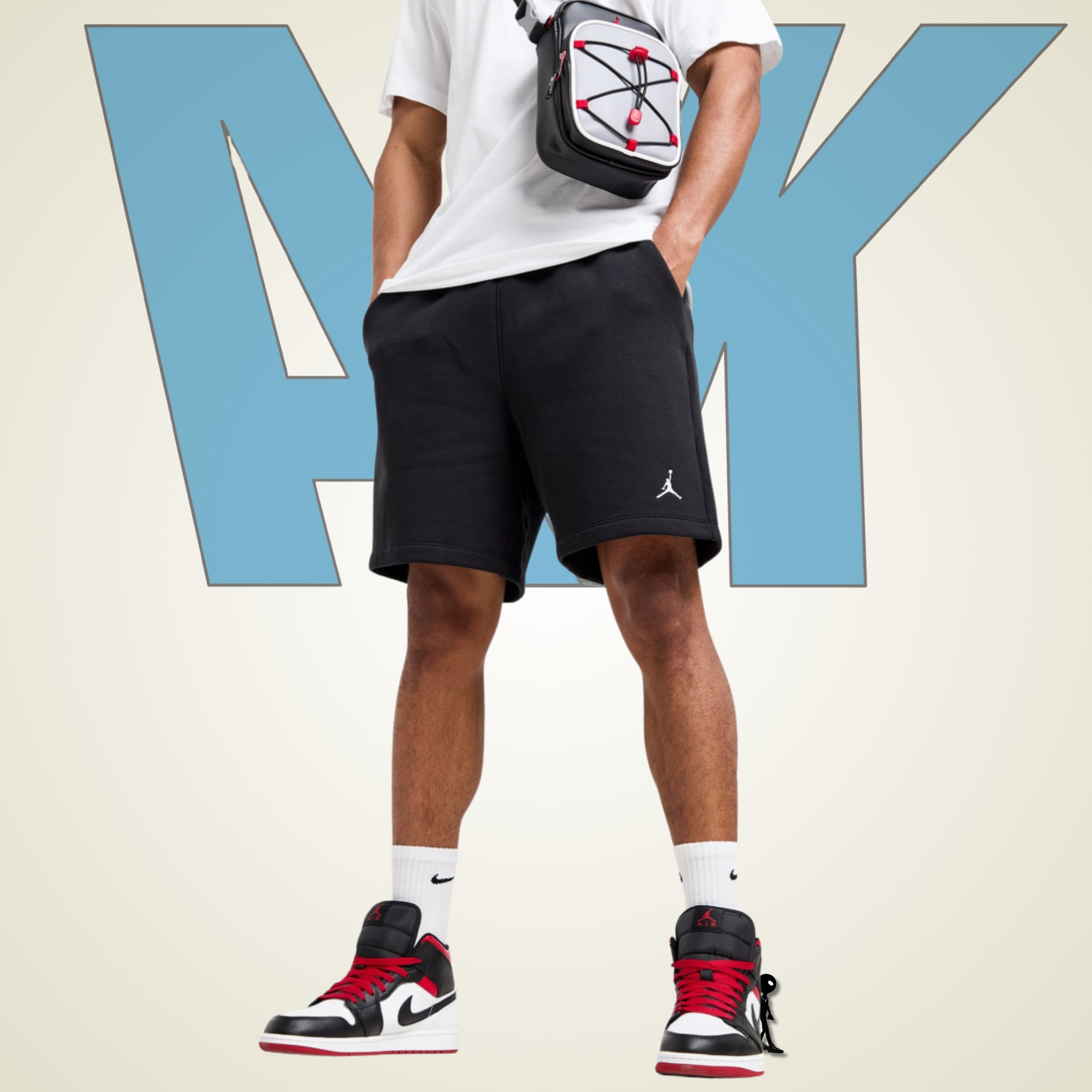 Short Jordan Fleece Jumpman con contorno