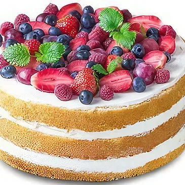 Fresh Fruity Floral Nude Cake