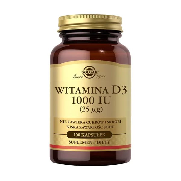 Solgar Naturalna Witamina D3 1000 IU (25 µg),