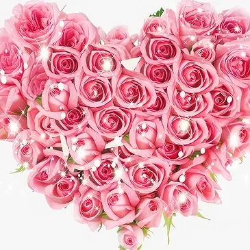 Love-Shaped Pink Rose Arrangement for Romantic Moments