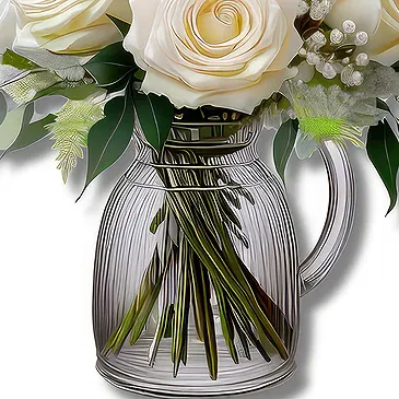 White Roses & Baby Breath Bouquet