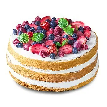 Fresh Fruity Floral Nude Cake