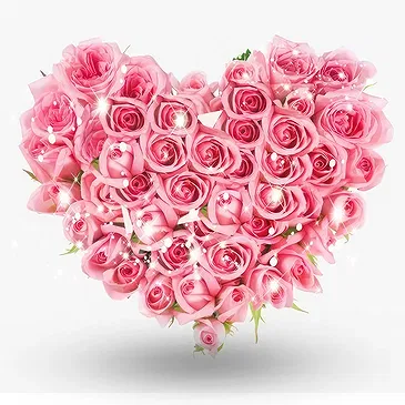 Love-Shaped Pink Rose Arrangement for Romantic Moments