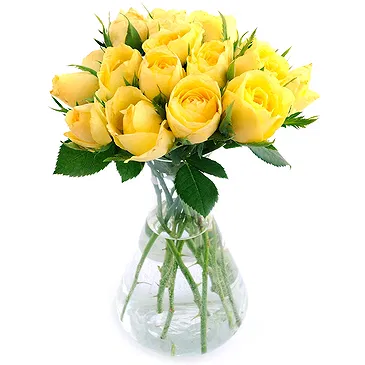 Hand Tied Vibrant Yellow Roses Bunch