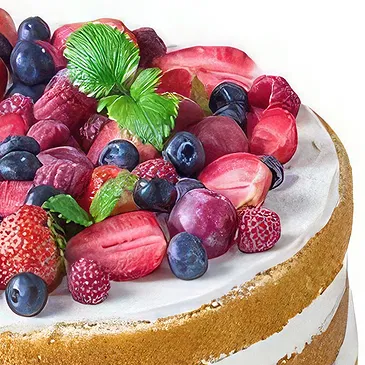 Fresh Fruity Floral Nude Cake