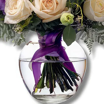 Rustic Purple & White Flower Arrangement
