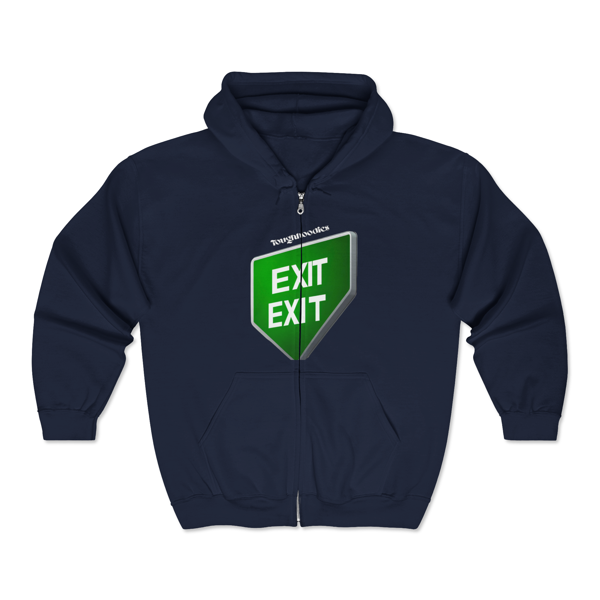  Zip-Up Hoodie with EXIT Graphic