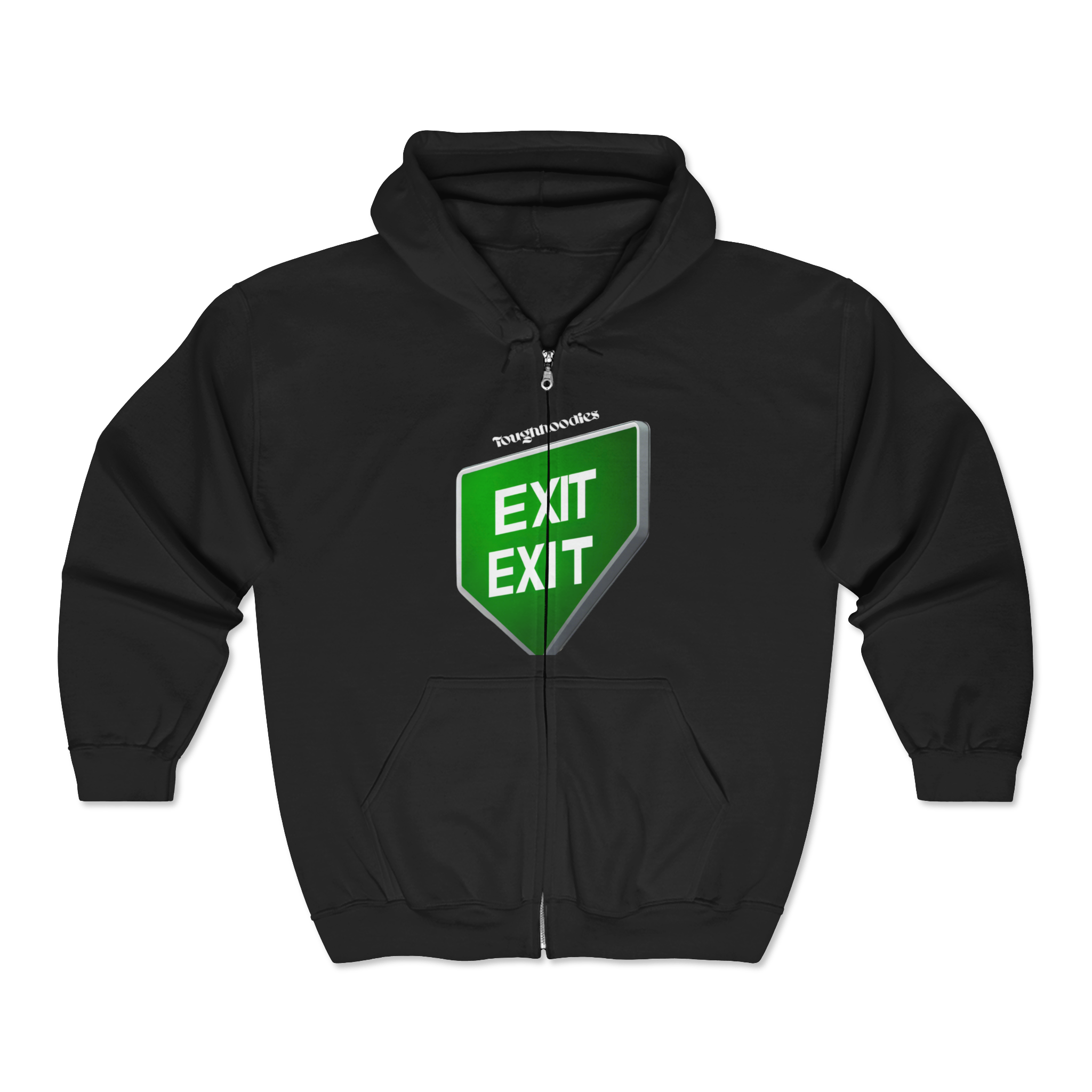  Zip-Up Hoodie with EXIT Graphic
