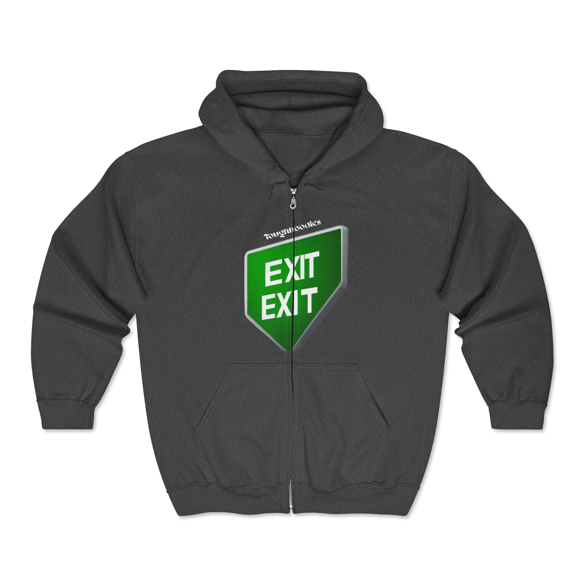  Zip-Up Hoodie with EXIT Graphic