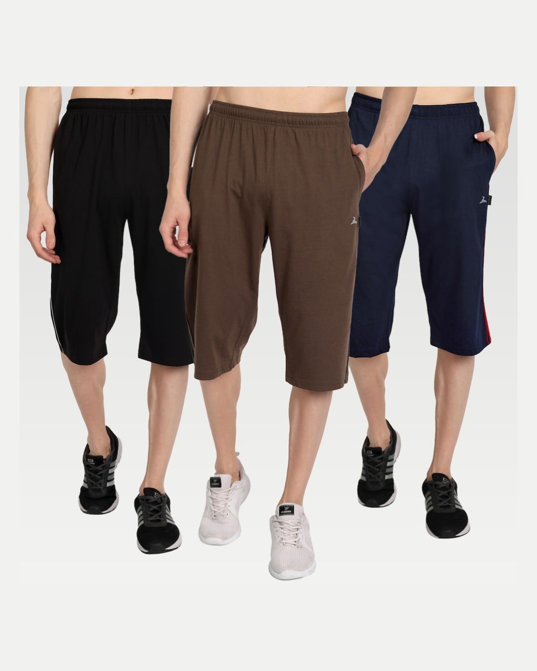 Travel Knee-Length Three Forth Black Baton