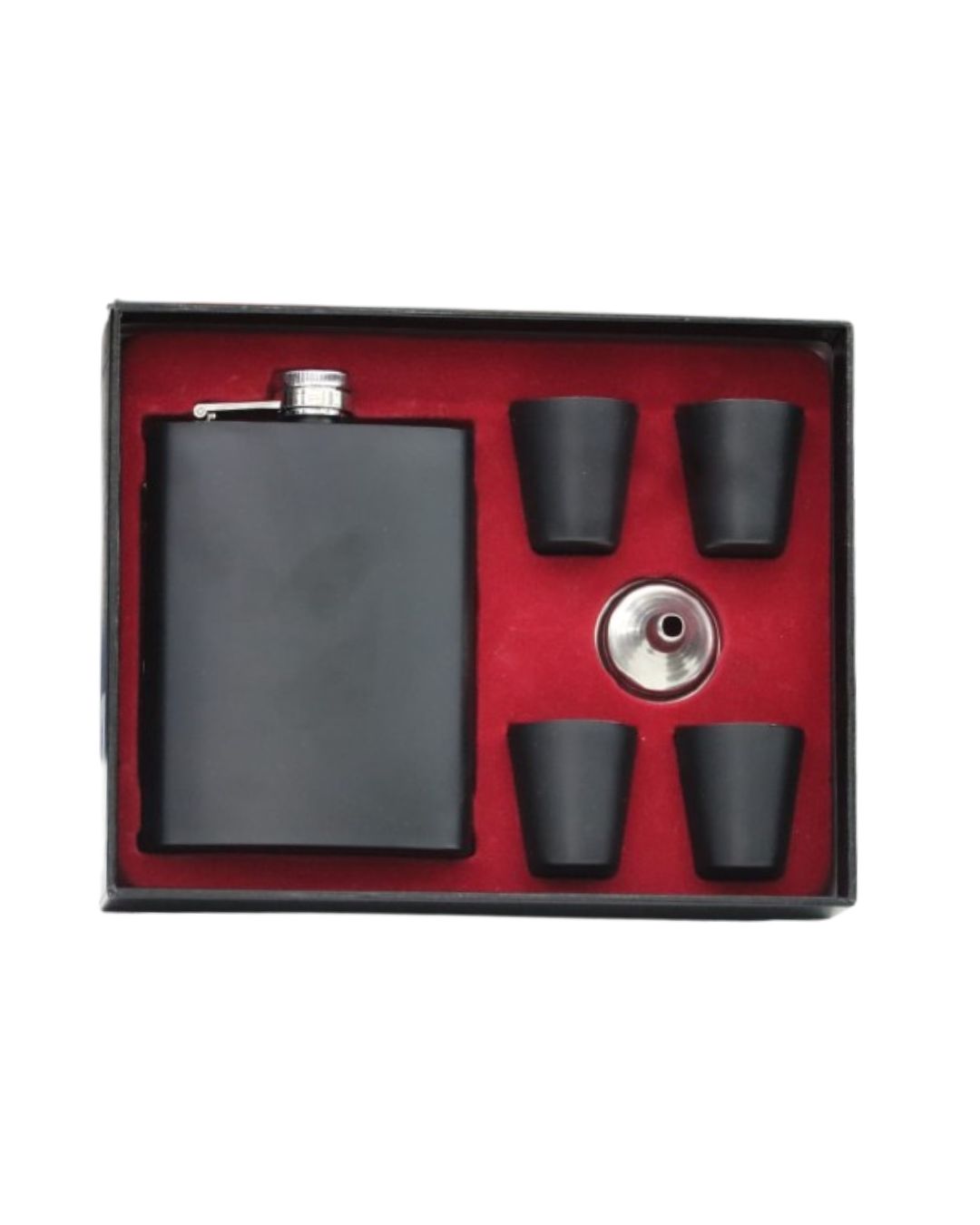 Black Hip Flask Gift Set
