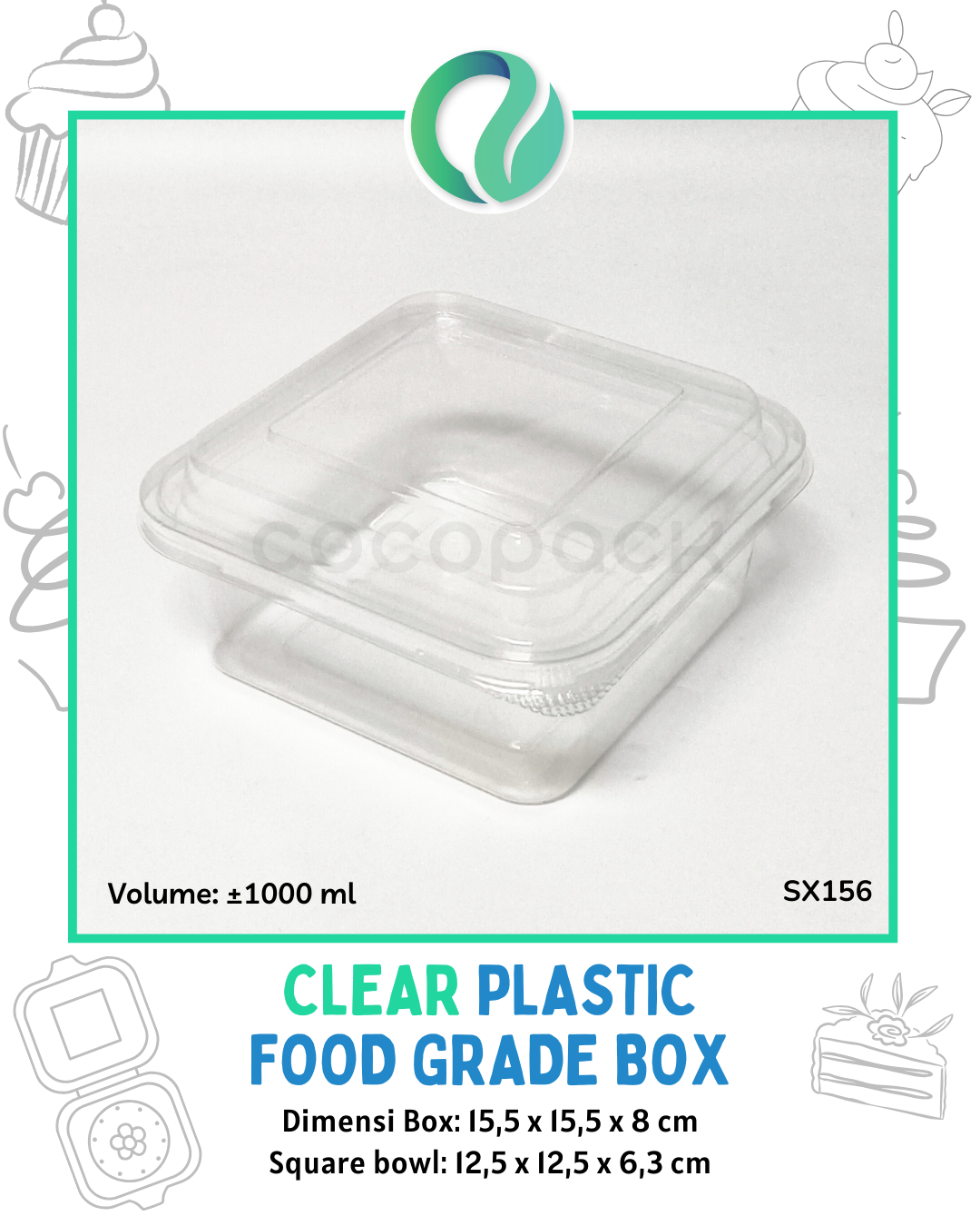 [SX156] Kotak Makanan Plastik Transparan 10 pcs