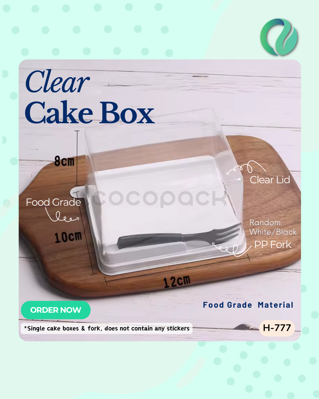 [H-777] Kotak Kue Transparan Rollcake Clear Box 10 pcs