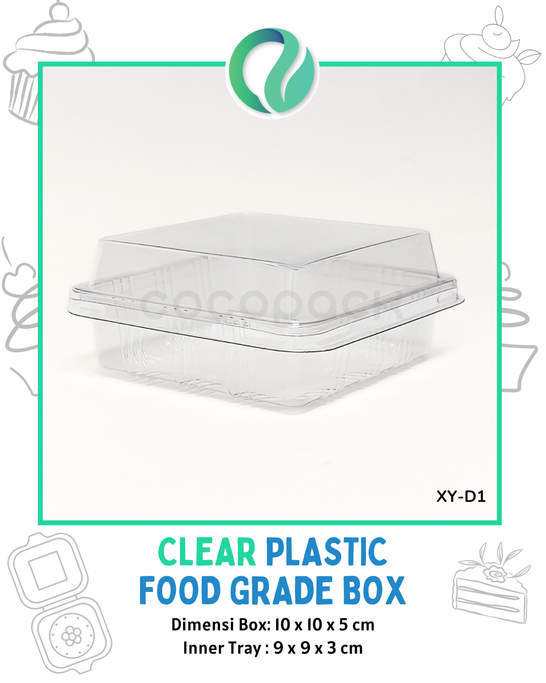 [XY-D1] Kotak Plastik Transparan Food Grade 10 pcs