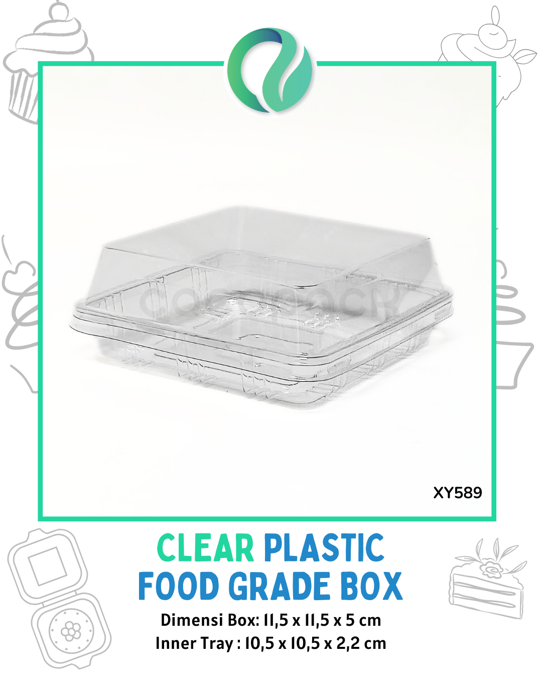 [XY589] Kotak Plastik Bening Food Grade 10 pcs