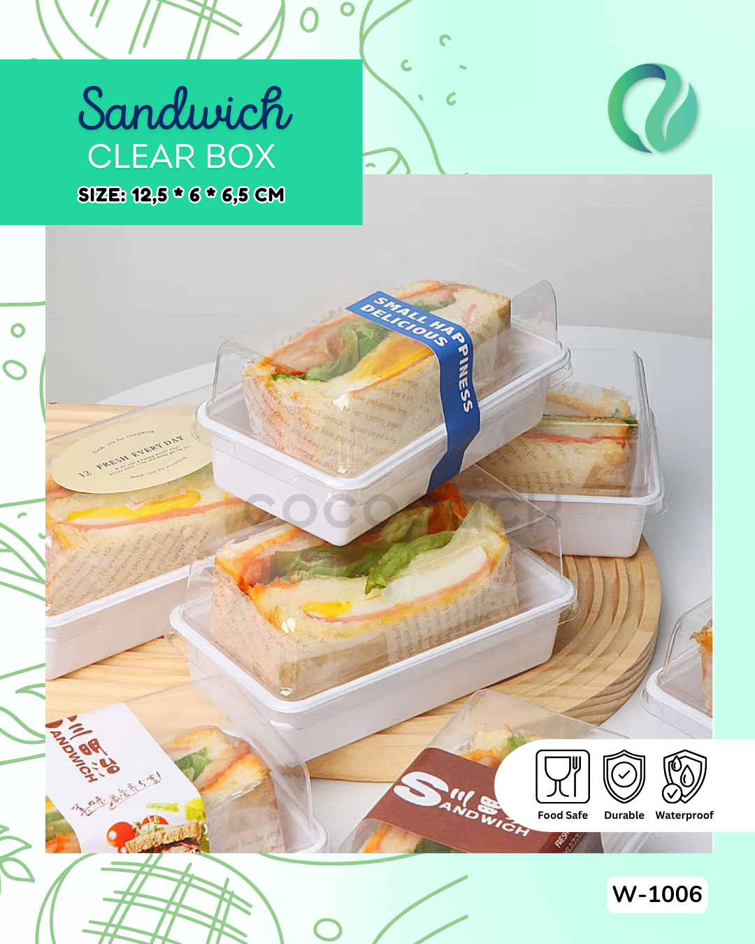 [W1006] Clear Box Sandwich Transparan 10 PCS