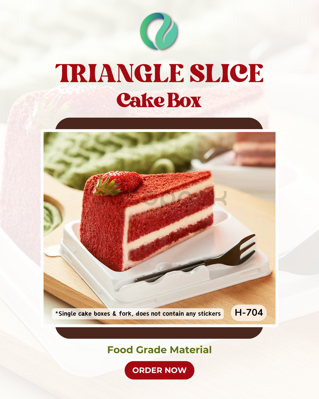 [H-704] Kotak Kue Segitiga Triangle Cake Box 10 pcs