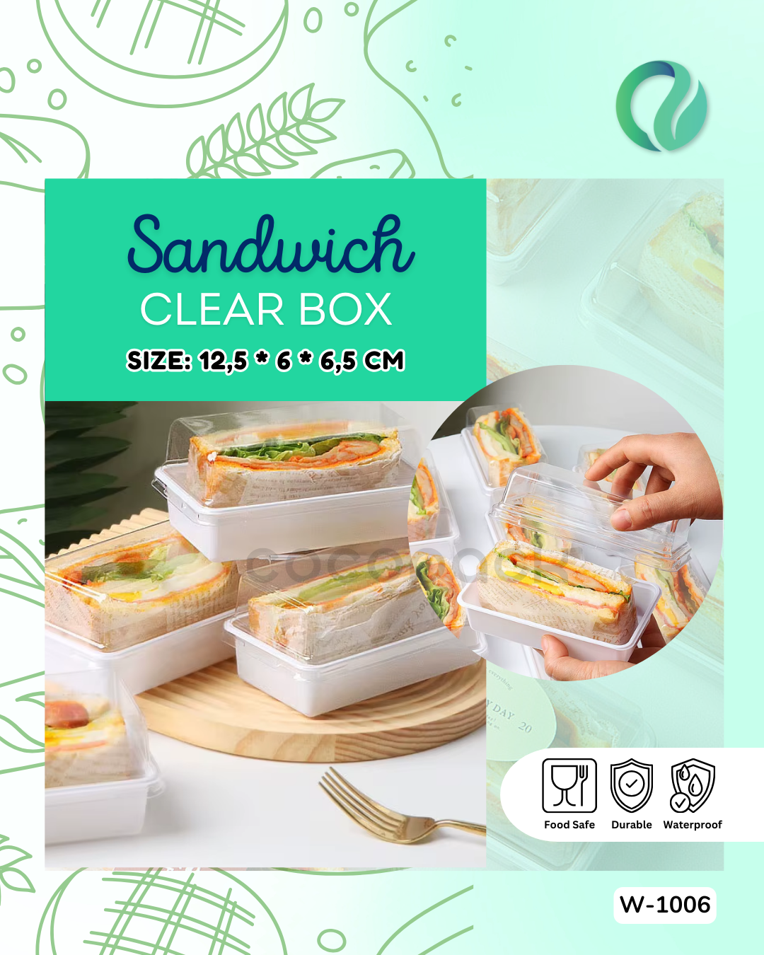 [W1006] Clear Box Sandwich Transparan 10 PCS