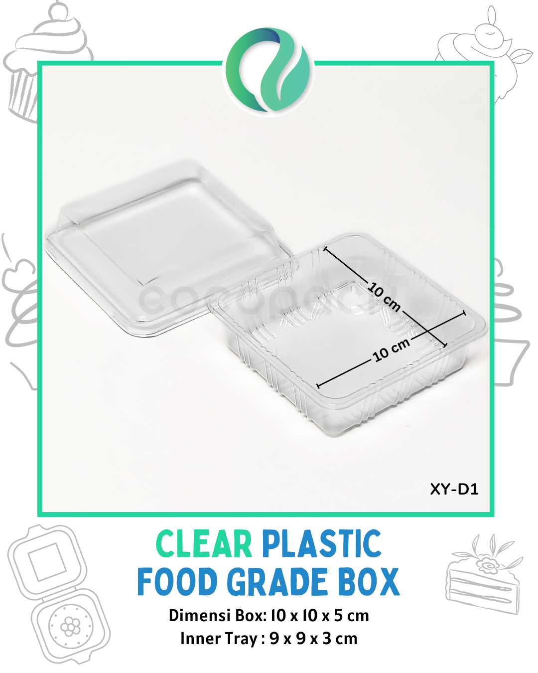 [XY-D1] Kotak Plastik Transparan Food Grade 10 pcs
