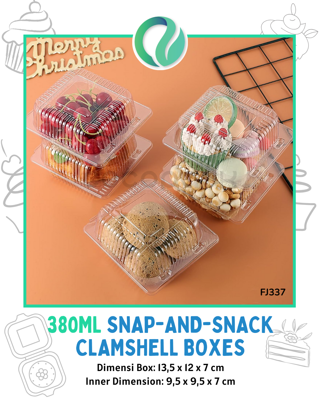 [FJ337] [FJ338] Kotak Makanan Snap-and-Snack 10 pcs