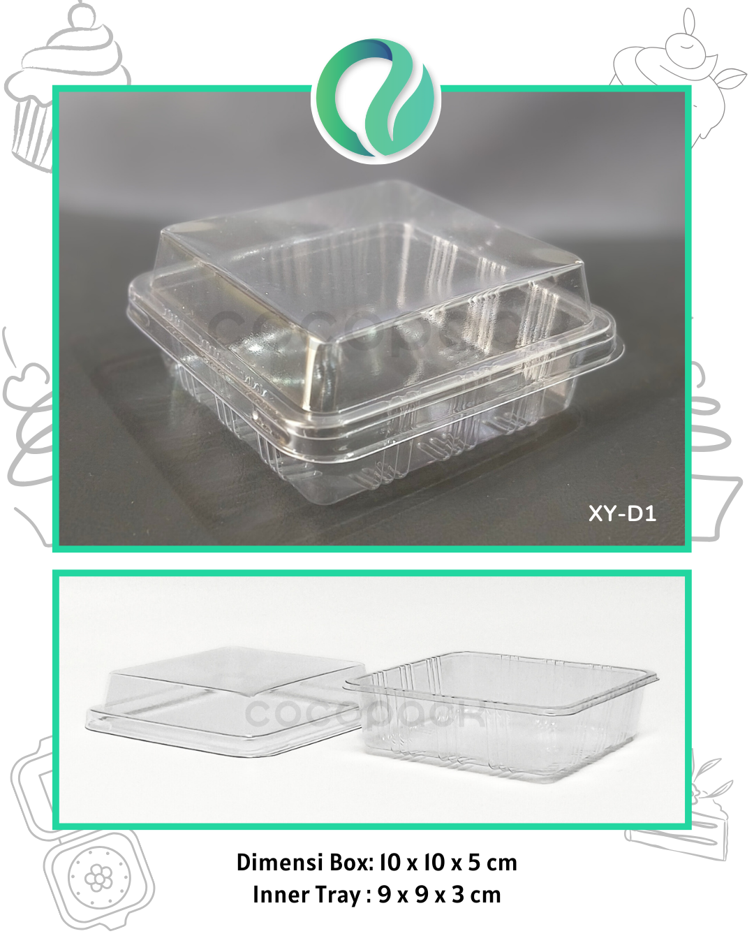 [XY-D1] Kotak Plastik Transparan Food Grade 10 pcs