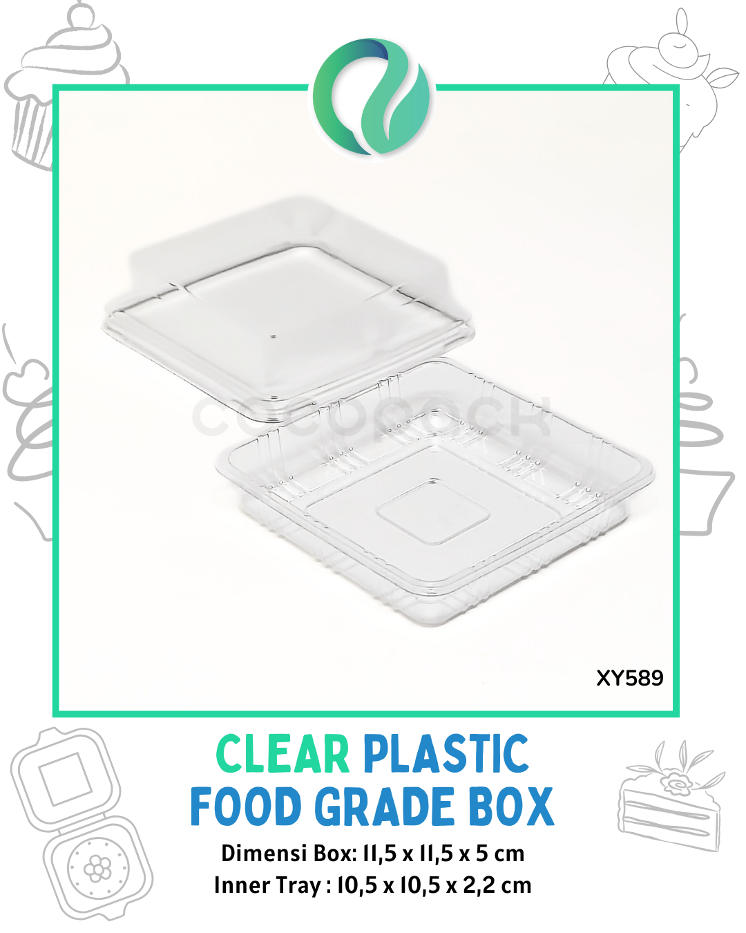 [XY589] Kotak Plastik Bening Food Grade 10 pcs
