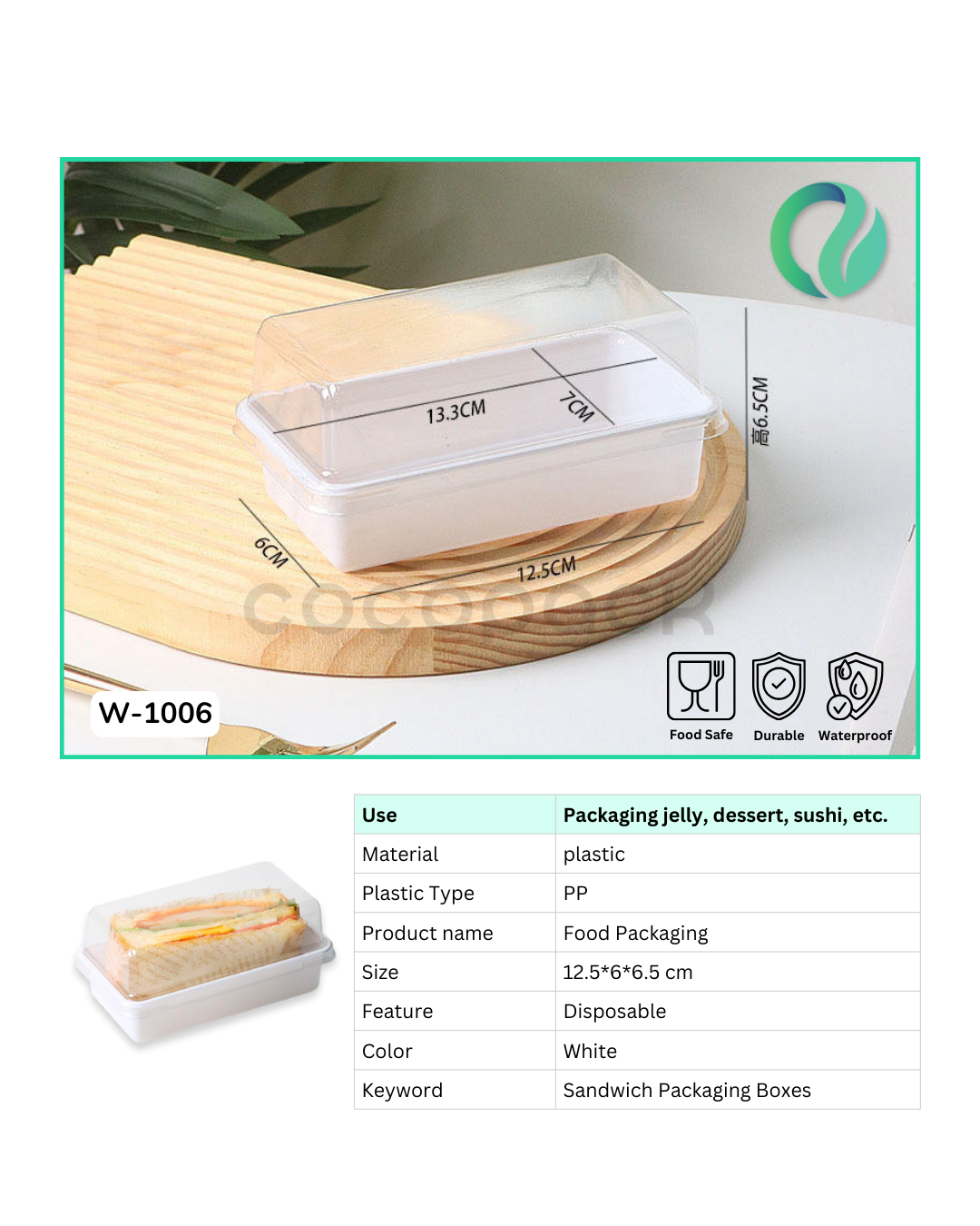 [W1006] Clear Box Sandwich Transparan 10 PCS