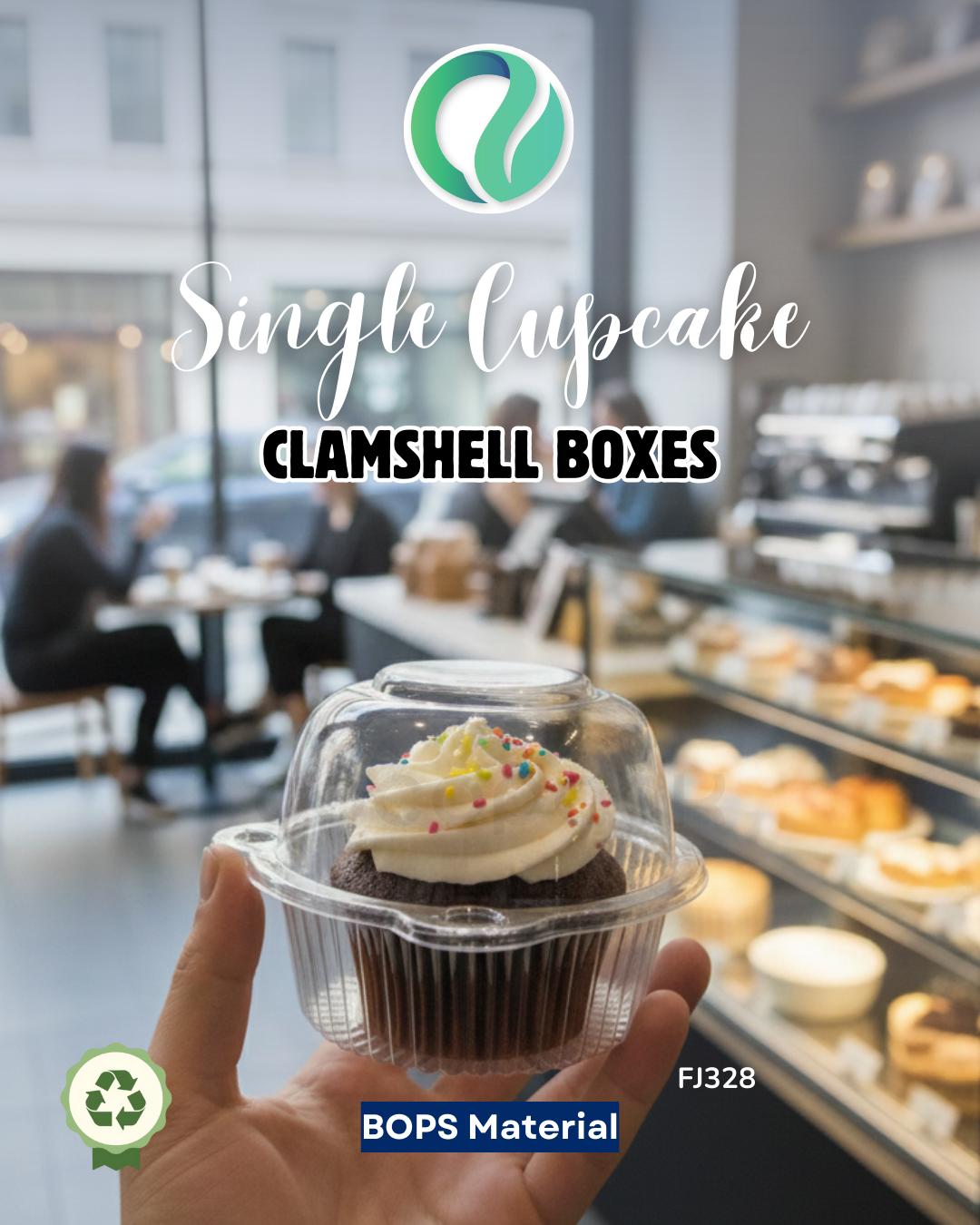 [FJ328] Kotak Cupcake Single Clamshell 10 pcs